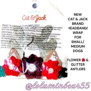 CAT & JACK BRAND DOG HEAD WRAP/HEADBAND NEW STILL IN PACKAGE FOR SMALL/MED DOGS